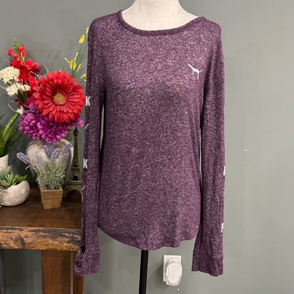 PINK Victoria's Secret Heathered Purple Sleepwear Top
